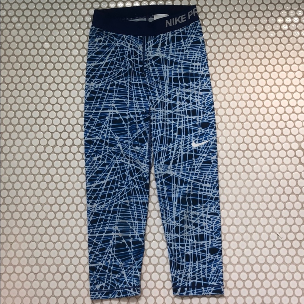 NIKE PRO blue/white leggings